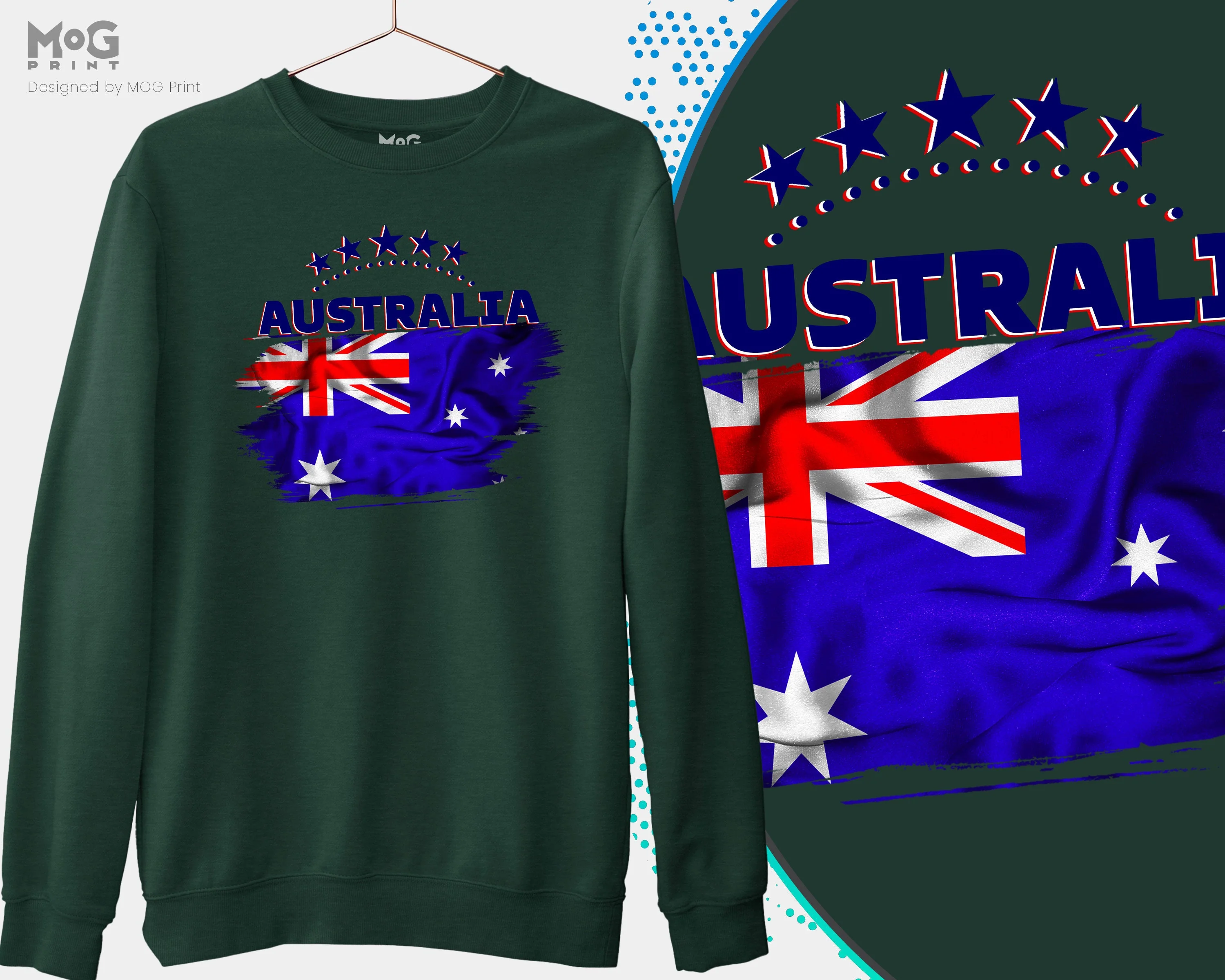 Australia Football Sweatshirt, Aussie Unisex Australia Footballer Jumper Team World Football Cup Australia National Flag Sweater Top - Image 2