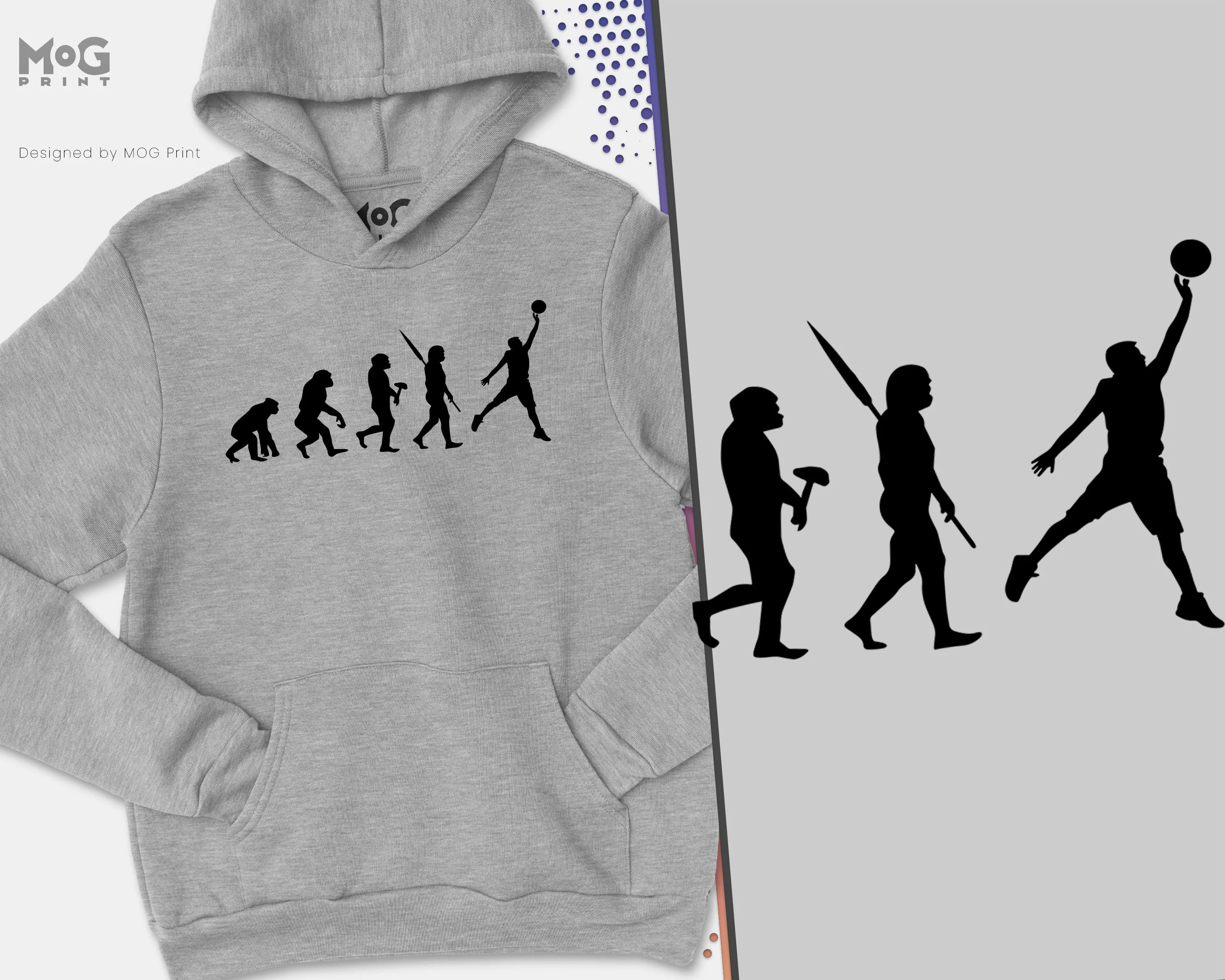 Basketball Evolution Hoodie, Basketball Hoody, Basketball Gift, Basketball Coach Gift Basketball Lovers Basketball Apparel Unisex Jumper - Image 3