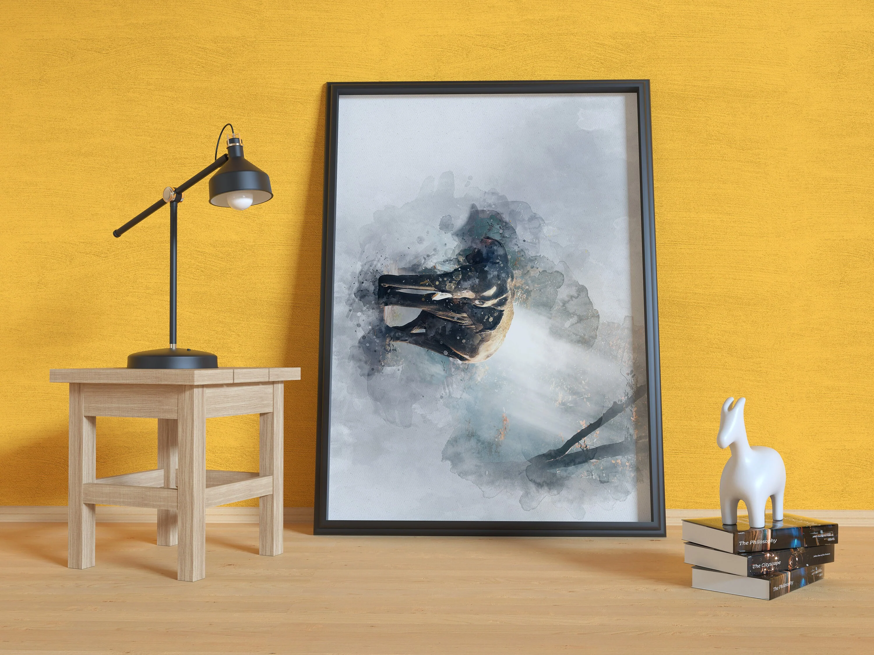 Elephant Watercolour Poster Styled Large Wall Art Effect Perfect Gift Home Decor, Premium Quality Paper, Animal Poster Print from A4 - A0 - Image 7