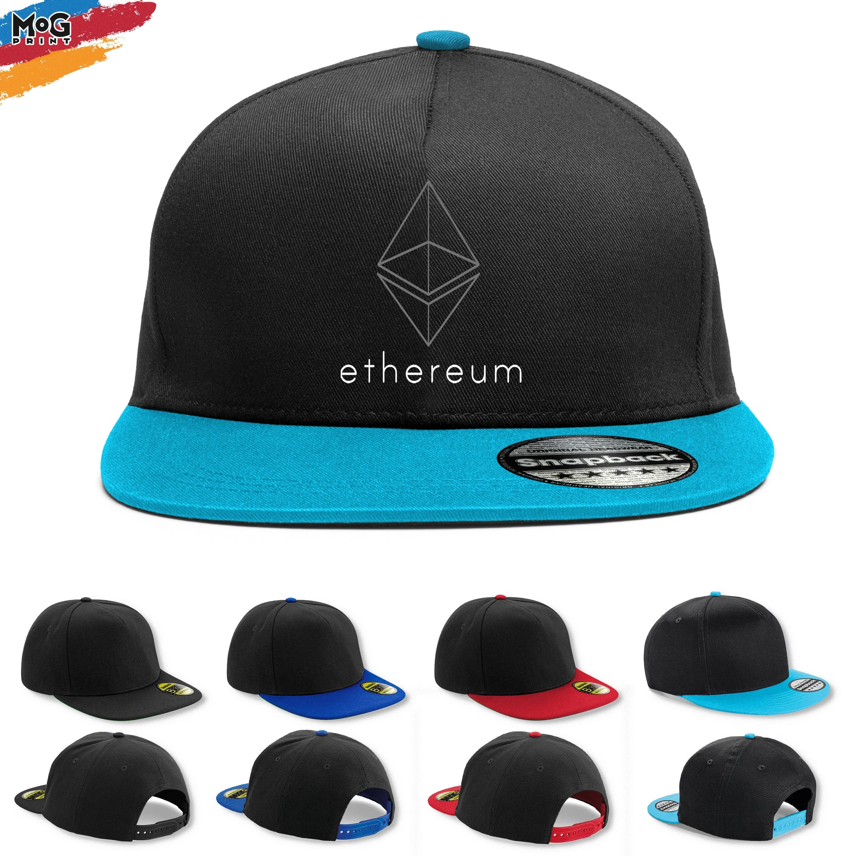 Ethereum Logo Snapback Hat, Eth Crypto Coin, Ethereum Cap, Dad Gift, Hodl Cryptocurrency, Eth Crpyto Trader, Blockchain Technology Hat - Image 3