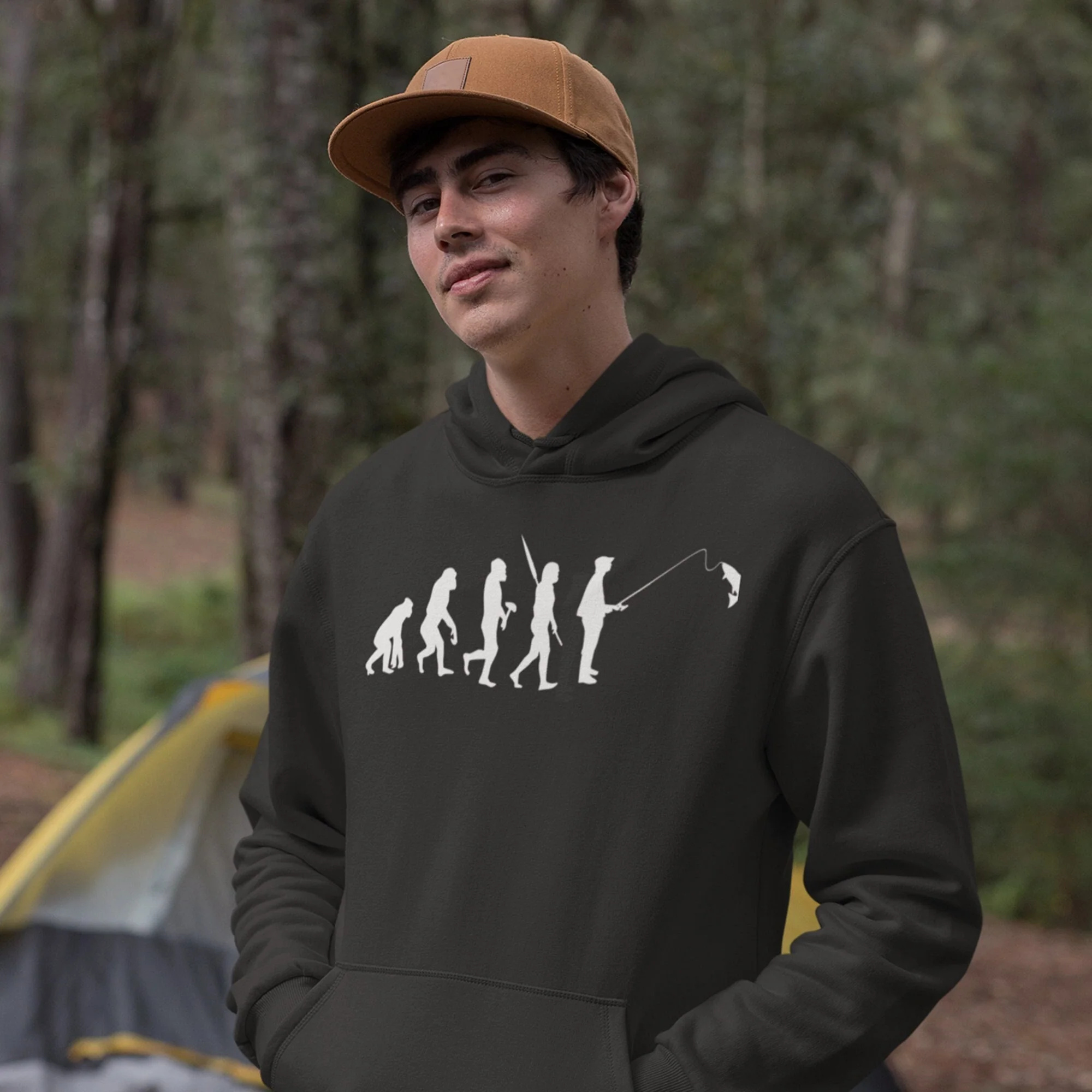 Fishing evolution Hoodie, Fisherman Gift, Fisherman Hoody, fishing gifts for men, Fathers Day Gift, Hoodie for dad, gift for dad - Image 3