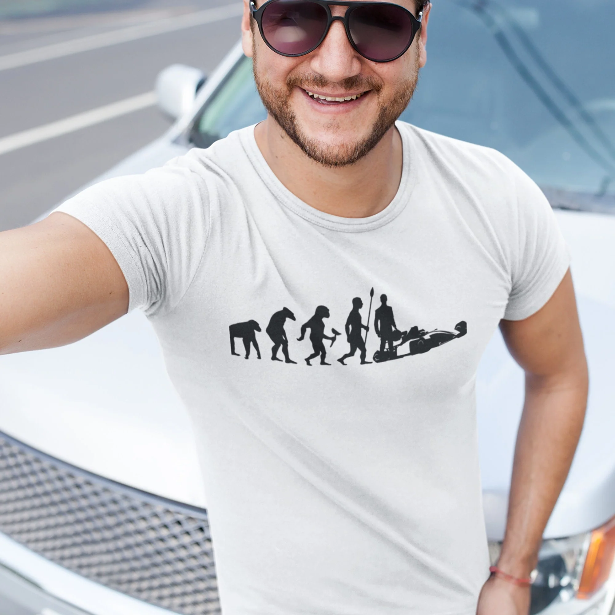 Motor Racing T-shirt, Auto Racing Evolution, Racer Shirt, Racer Gifts, Formula 1 Shirt, Formual 1 Gift, Racing Gifts for Men - Image 2