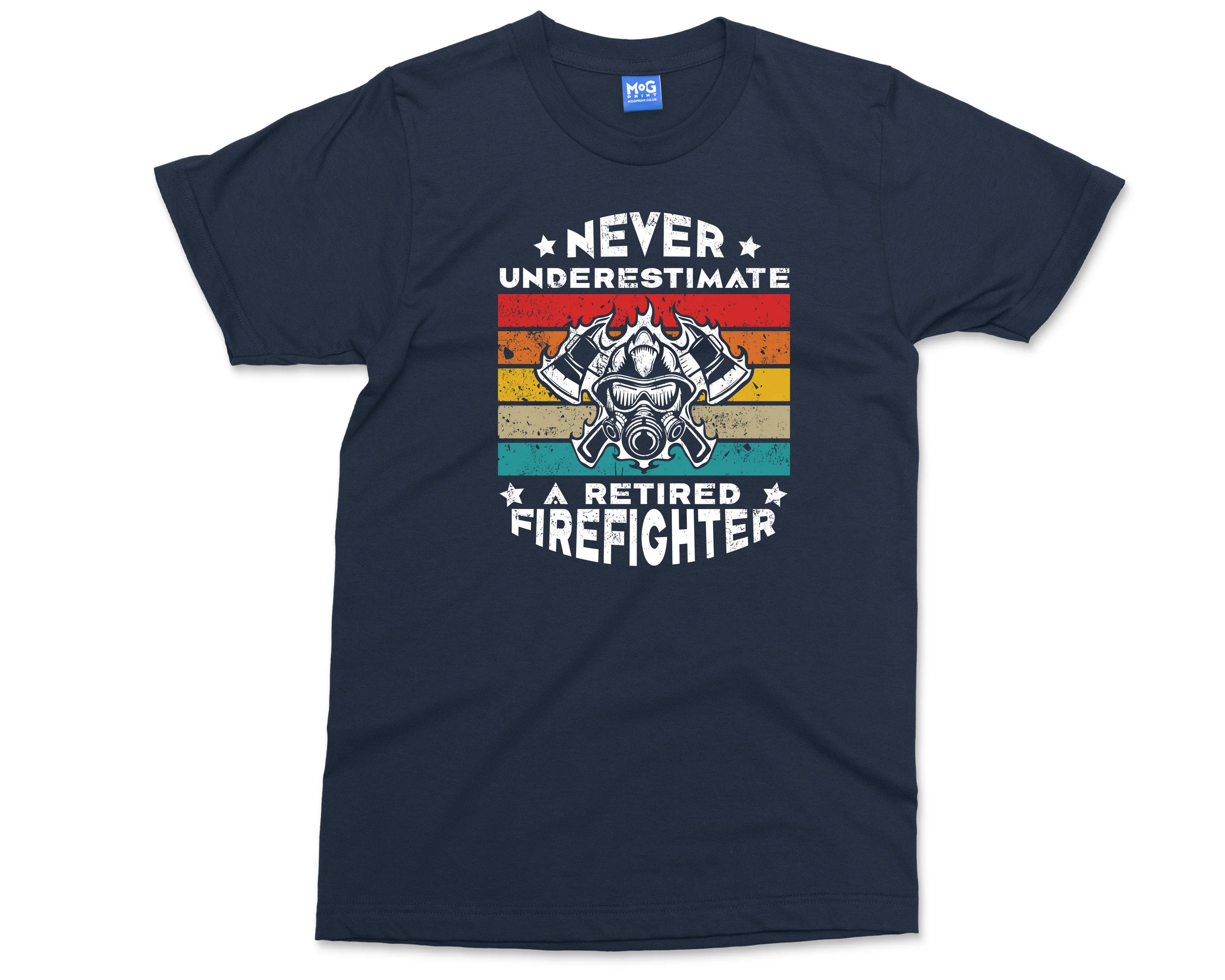 Never underestimate a retired firefighter t-shirt, Fireman Tee, Fire-Fighter Retiring Fire Department Gift shirt - Image 3