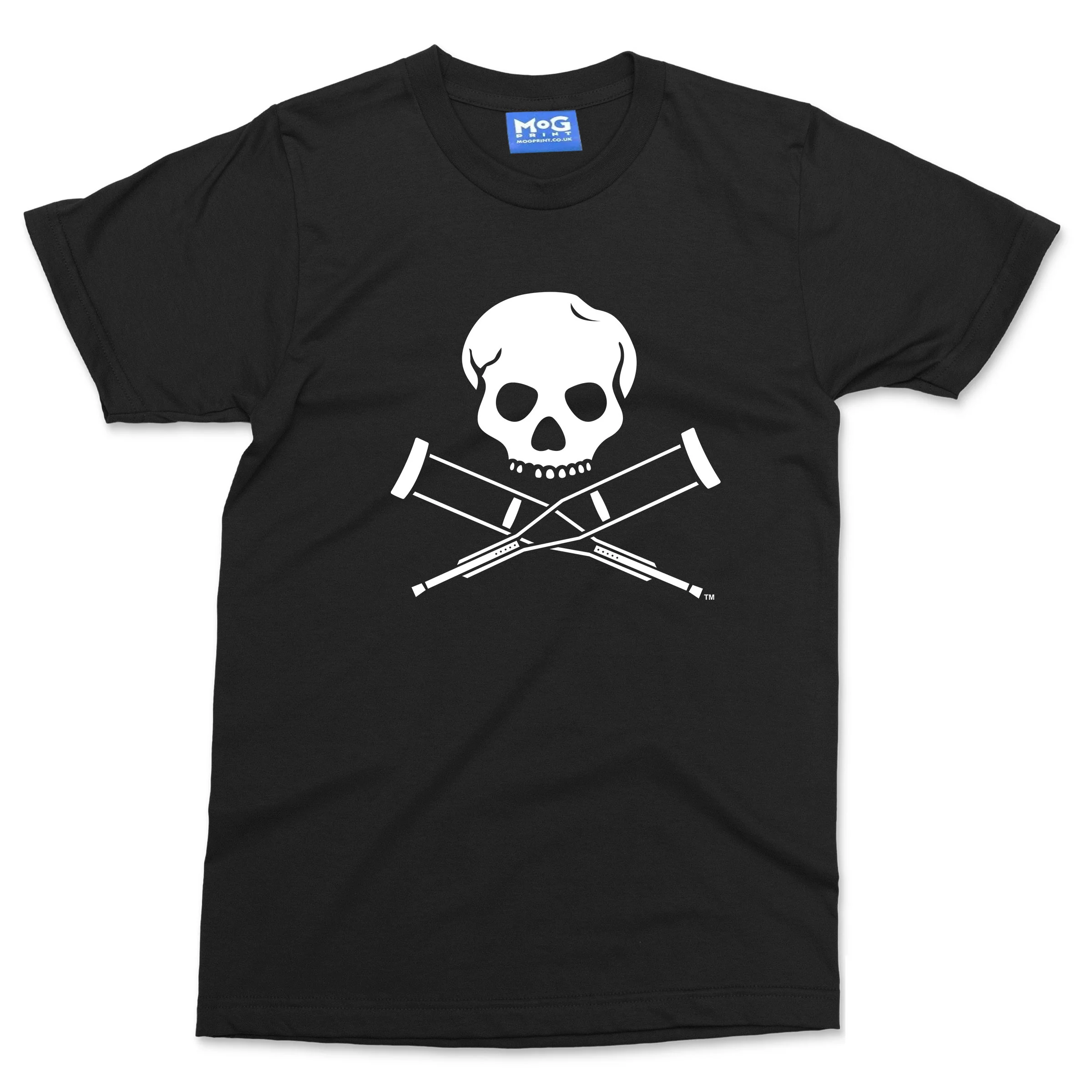 Skull and Crutches Logo T-shirt Funny Jackass Inspired Tee Stunt Comedy Gift Top - Image 2