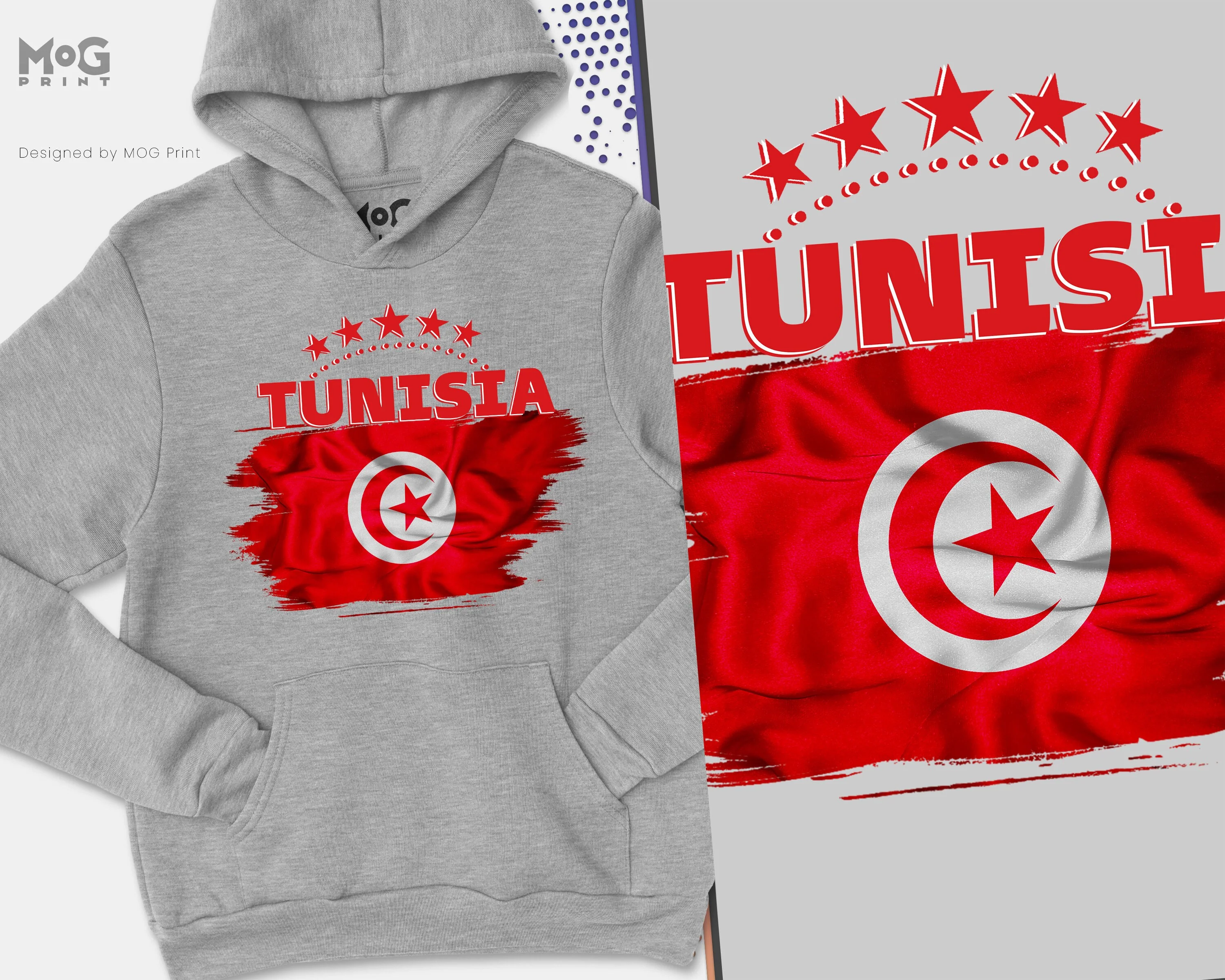 Tunisia Football Hoodie تي شيرت كأس العالم التونسي Tunisia Football Games World Team Cup Tunisia Flag World National Football Hoody - Image 2